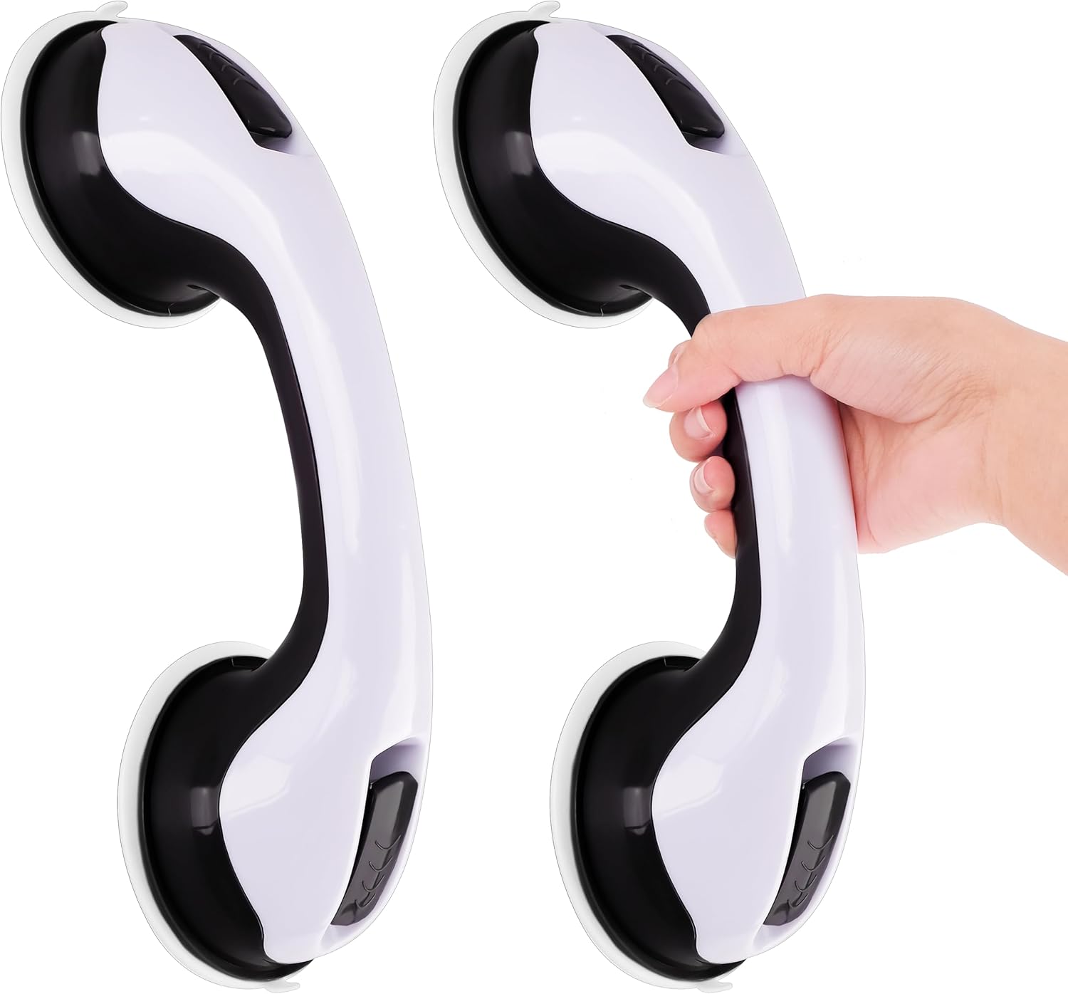 2 szt. uchwytów prysznicowych z przyssawkami, antypoślizgowe uchwyty łazienkowe, przenośne uchwyty bezpieczeństwa, czarne