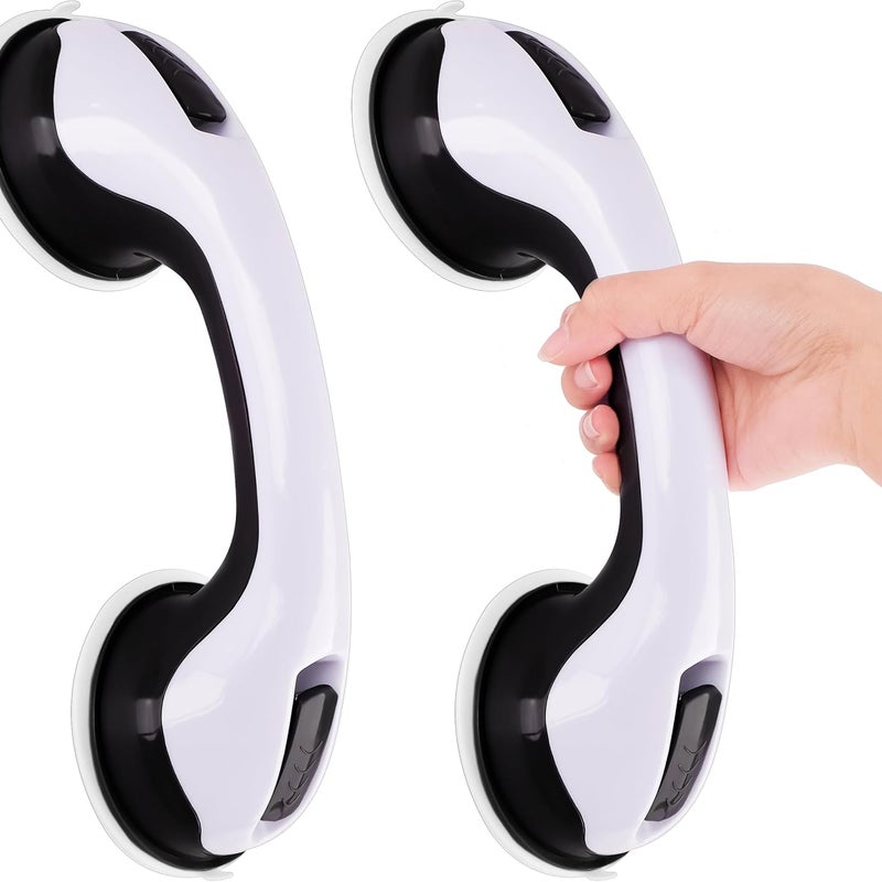 2 uchwyty prysznicowe z przyssawkami, uchwyty antypoślizgowe do łazienki, przenośne uchwyty bezpieczeństwa, czarne