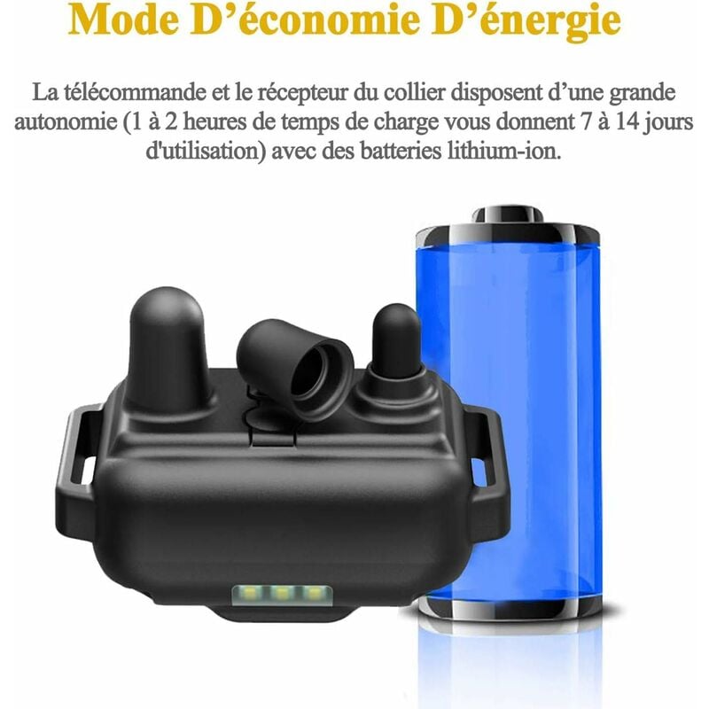 Collar eléctrico para perros con mando a distancia Alcance de Bip Luz Niveles de Vibración y Descarga Ideal para la Educación y la Seguridad - 4