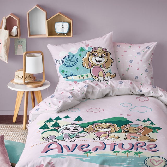Parure De Lit Bébé Pat' Patrouille Verte - Housse De Couette & Taie - 100% Coton Doux