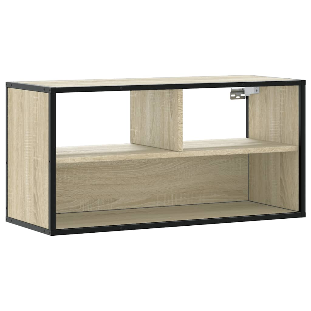 Mueble Tv Mueble De Sal N Mesa De Tv Madera Ingenier A Y Metal Roble Sonoma X X Cm