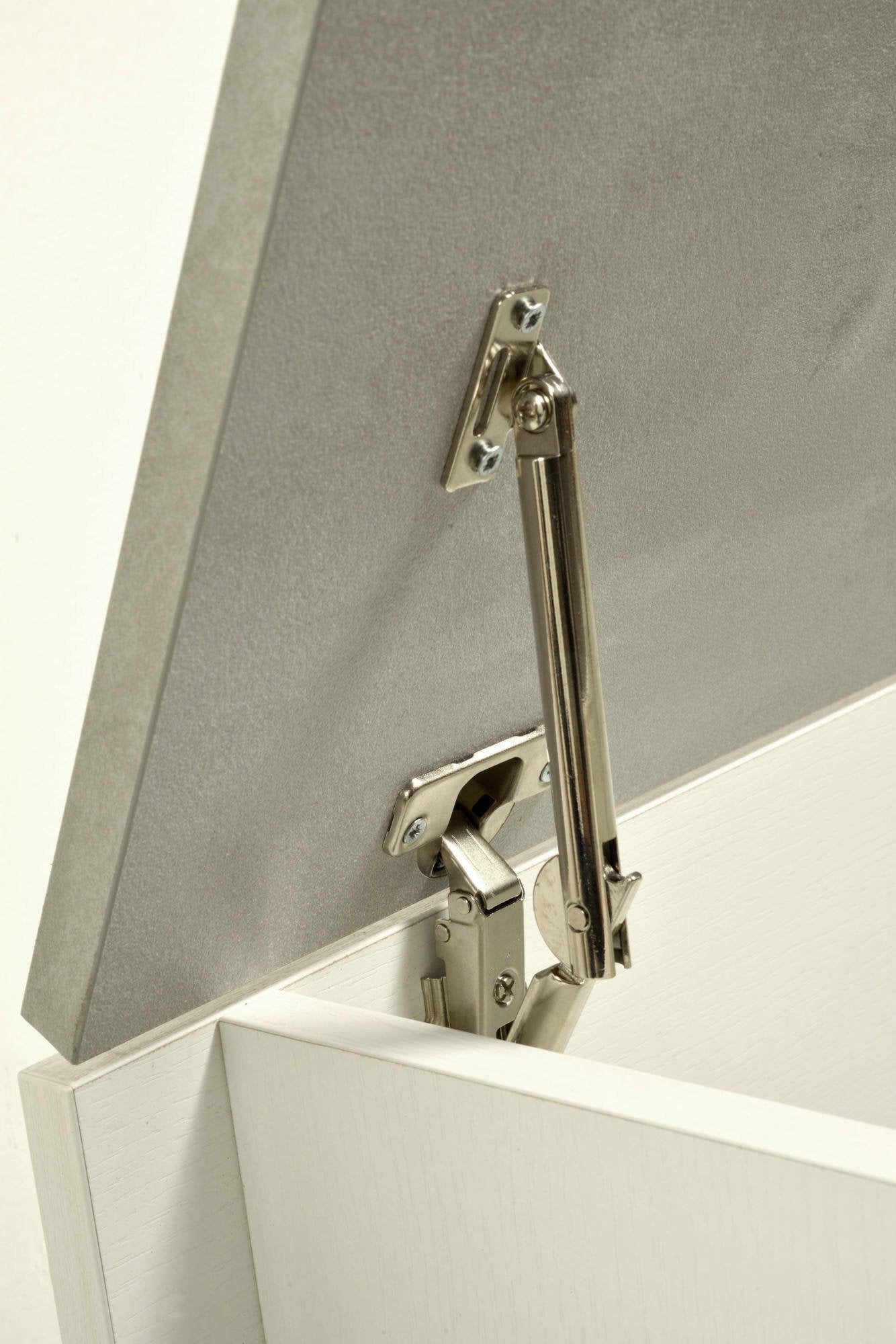 Baule Miltonia, Capiente box contenitore multiuso, Cassapanca moderna, 100% Made in Italy, 90x45h45 cm, Bianco e Cemento - 7