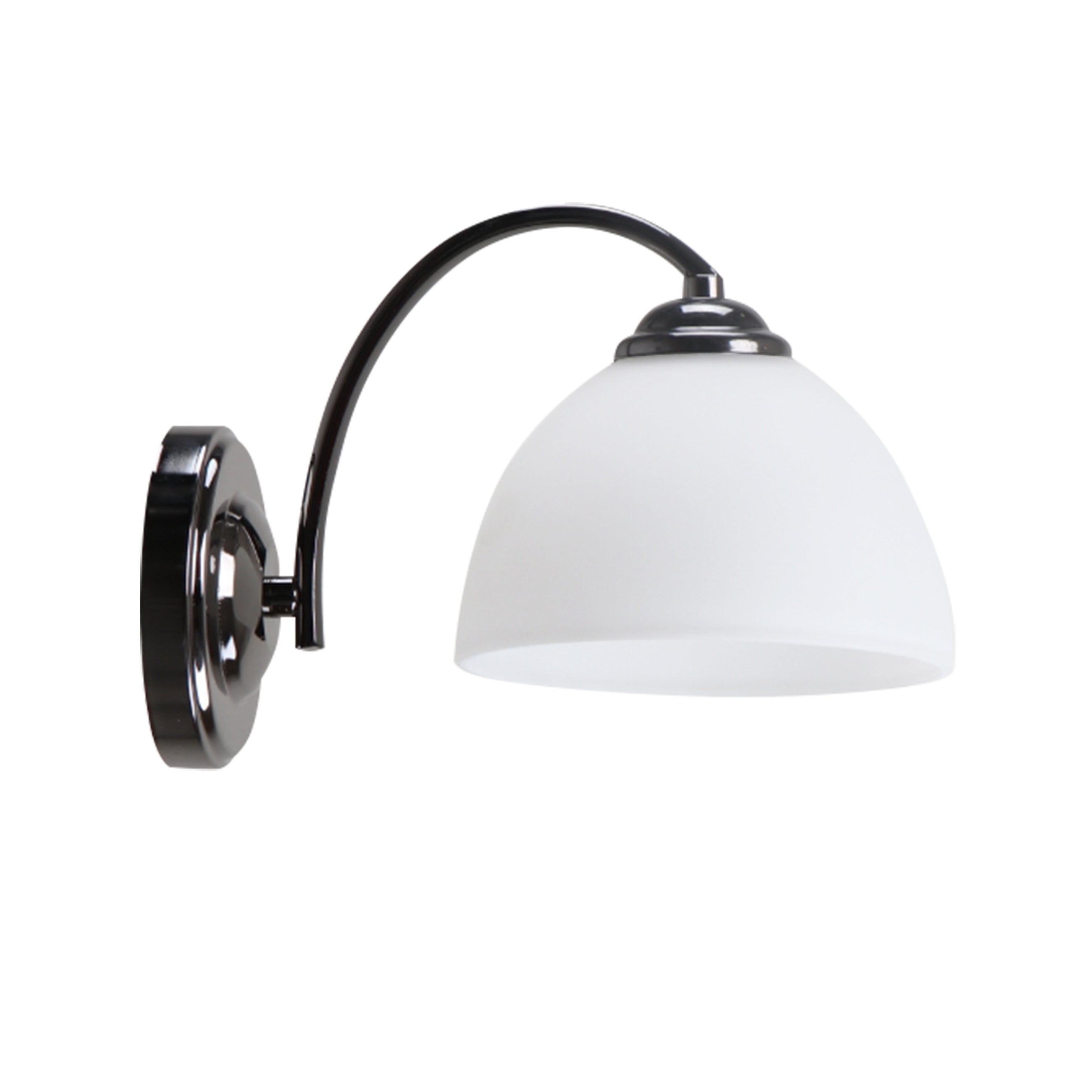 Kinkiet ścienny minimalistyczny czarny perłowy klosz biały 1xE27 40W Gracja Candellux