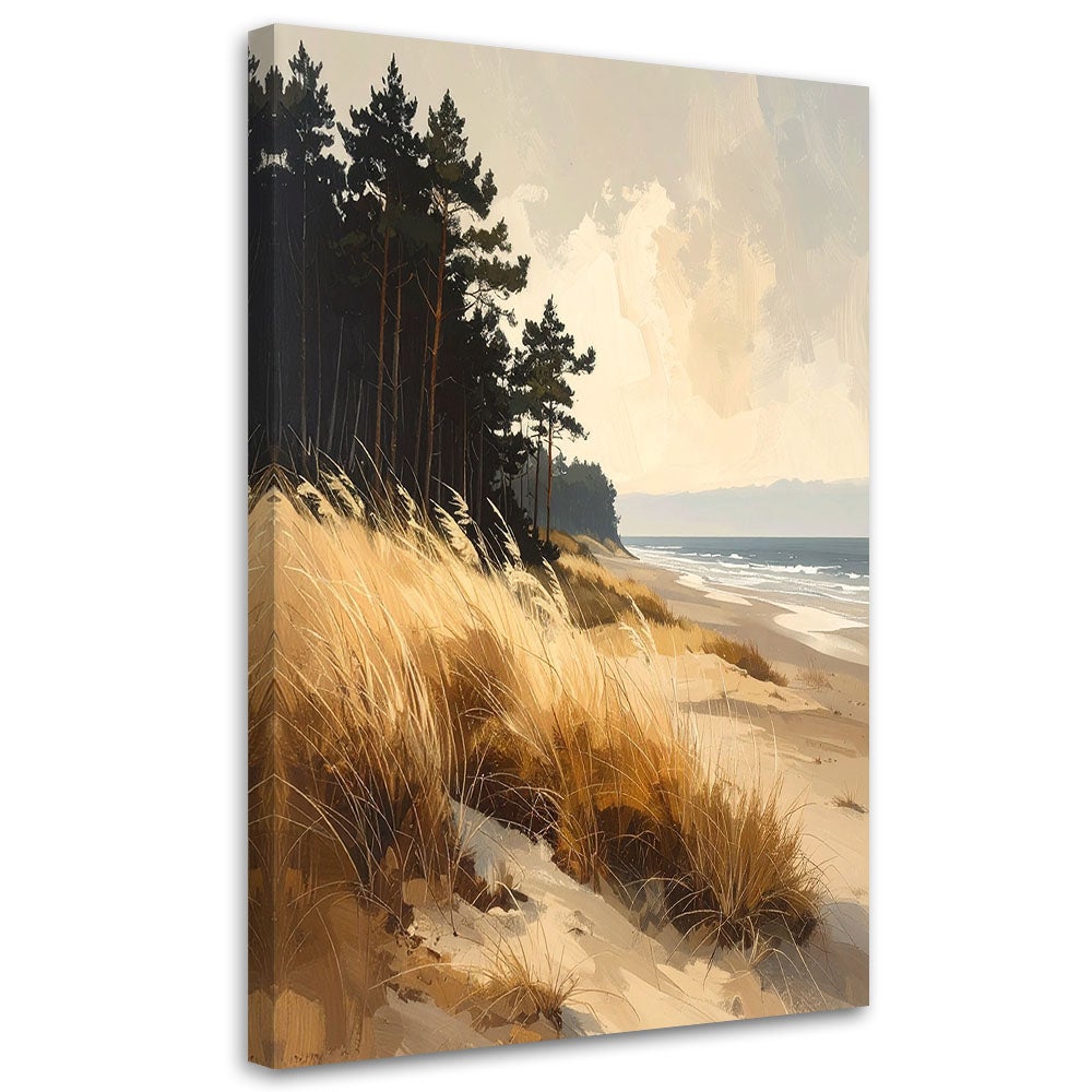 Obraz do salonu sypialni biura, Widok Plaża z Wydmami nad Morzem 80x120