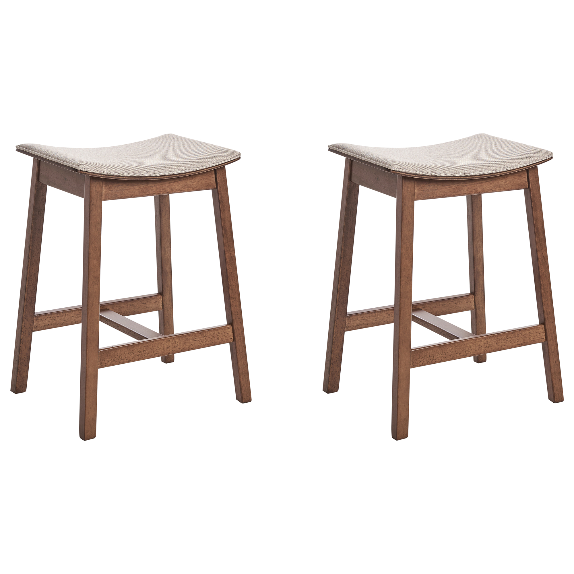 Beliani Conjunto De 2 Sillas De Bar Dixon Madera Beige , Leroy Merlin