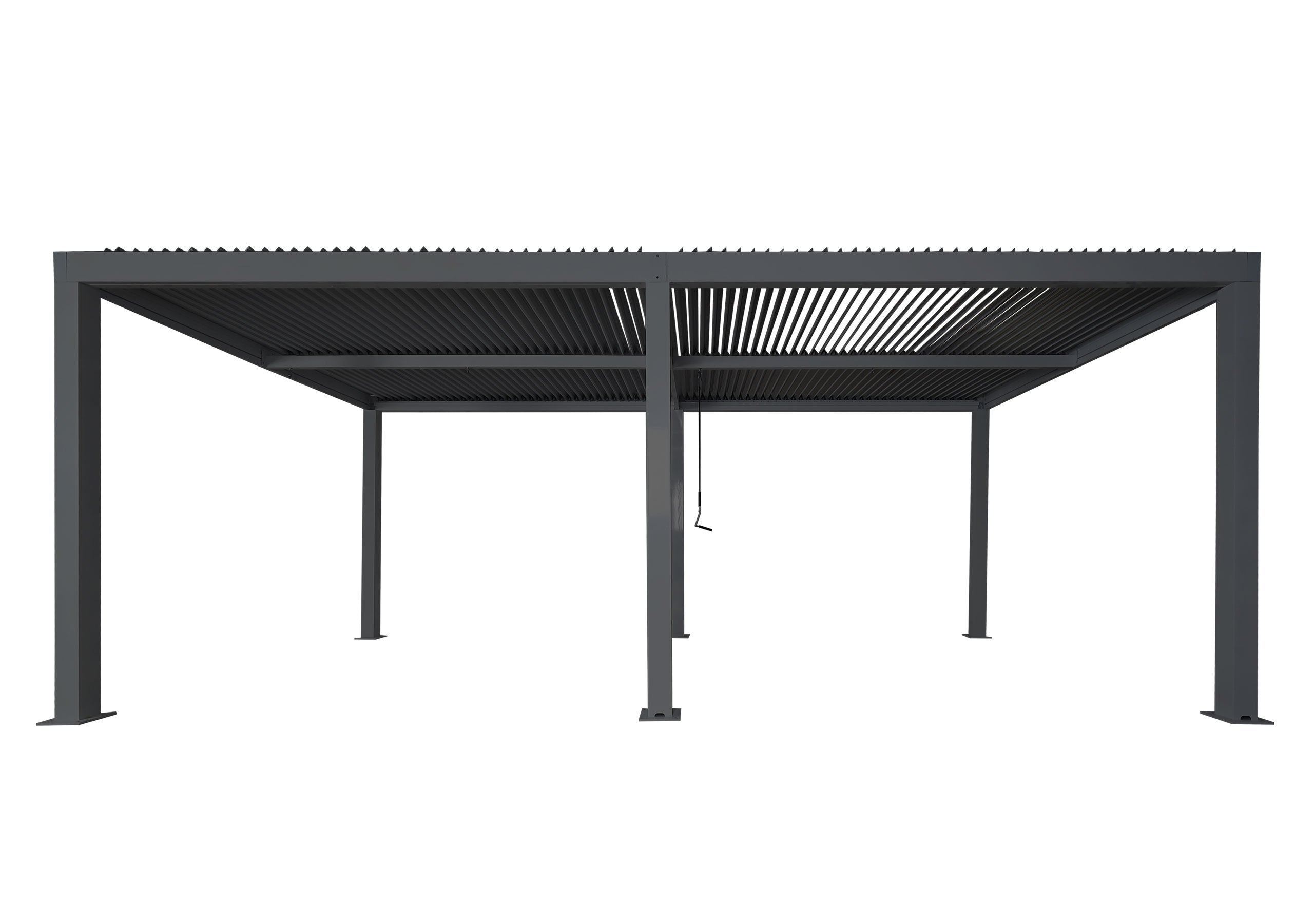 Pergola HWC-L46, altana ogrodowa Altana z lameli, rama aluminiowa 10 cm, rynna przeciwdeszczowa odporna na burzę, 3 x 6 m ~ antracyt