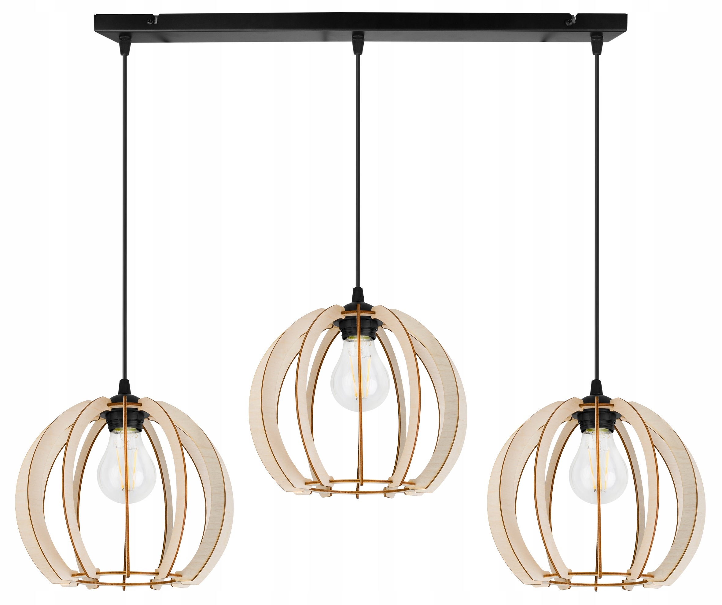 Lampa sufitowa wisząca Timber elegance 3xE27 abażur kula drewniana Light Home LH