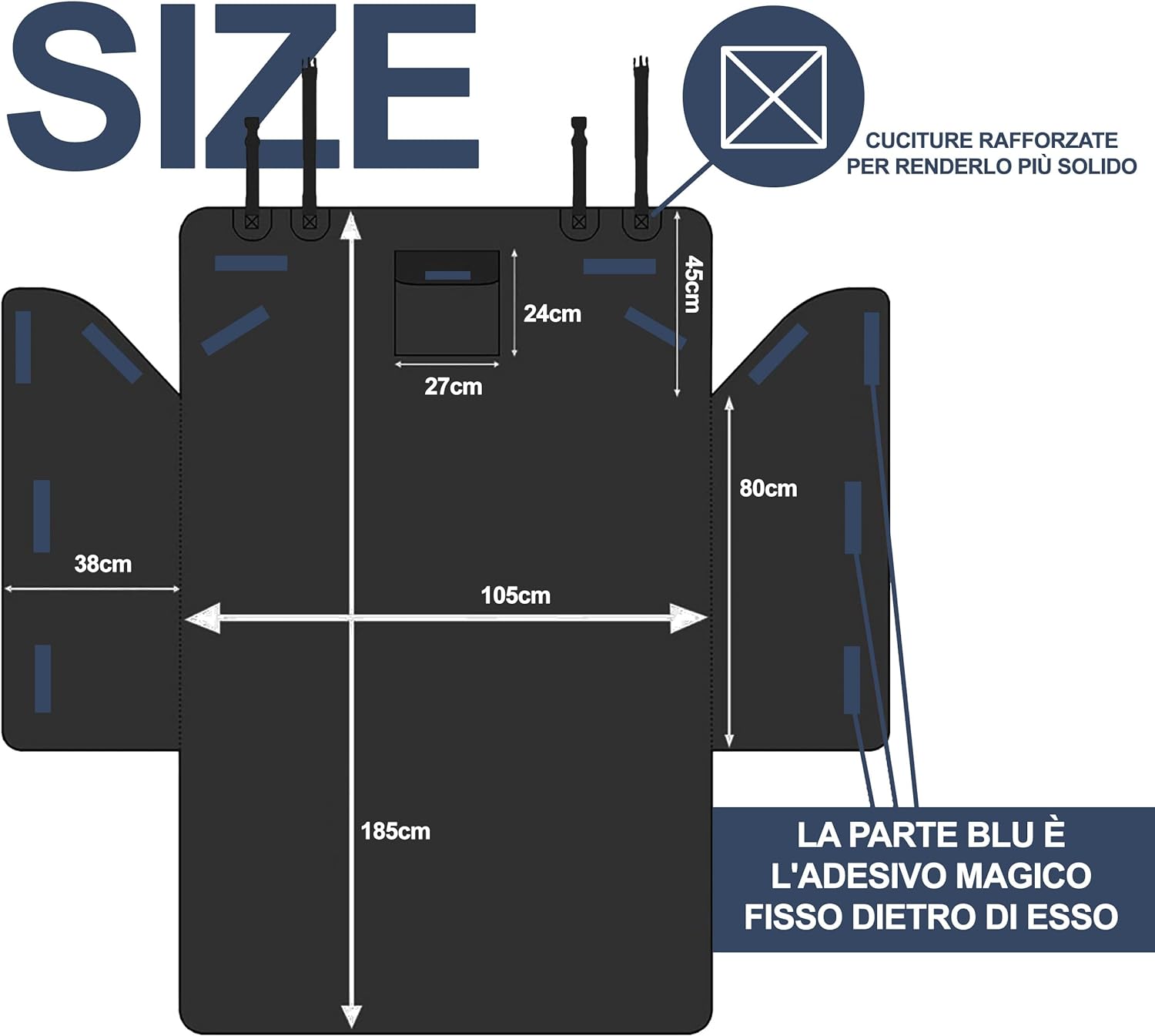 Telo Protettivo Per Bagagliaio Auto - Impermeabile, Antiscivolo Per Cani, 193x102cm - Foto 13