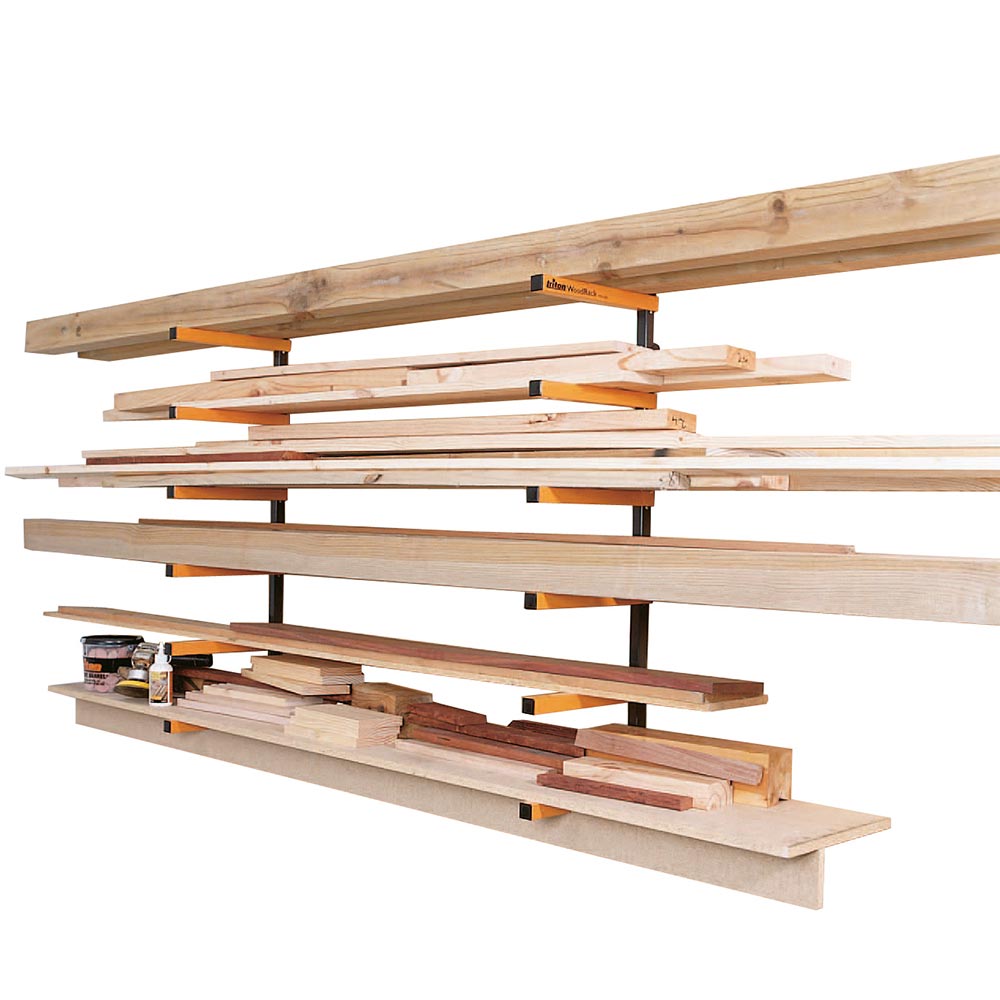 PAIRE D'ETAGERES MURALES D'ATELIER CANTILEVER REGLABLES A FIXER - 2