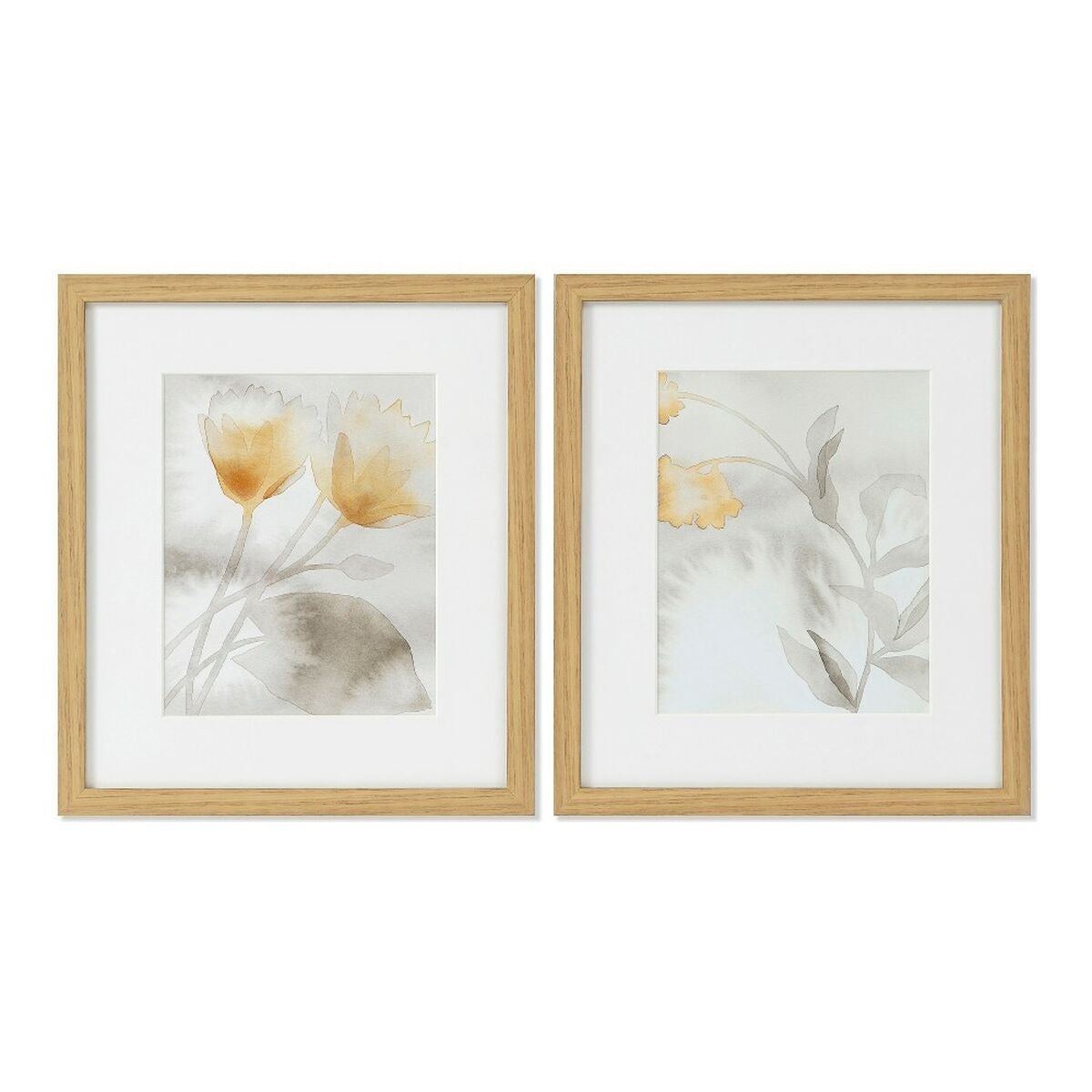 Cuadro dkd home decor drawed leaf 33 x 3 x 38 cm tradicional hoja de planta (2 unidades) 8424001769643 s3013510 dkd home decor