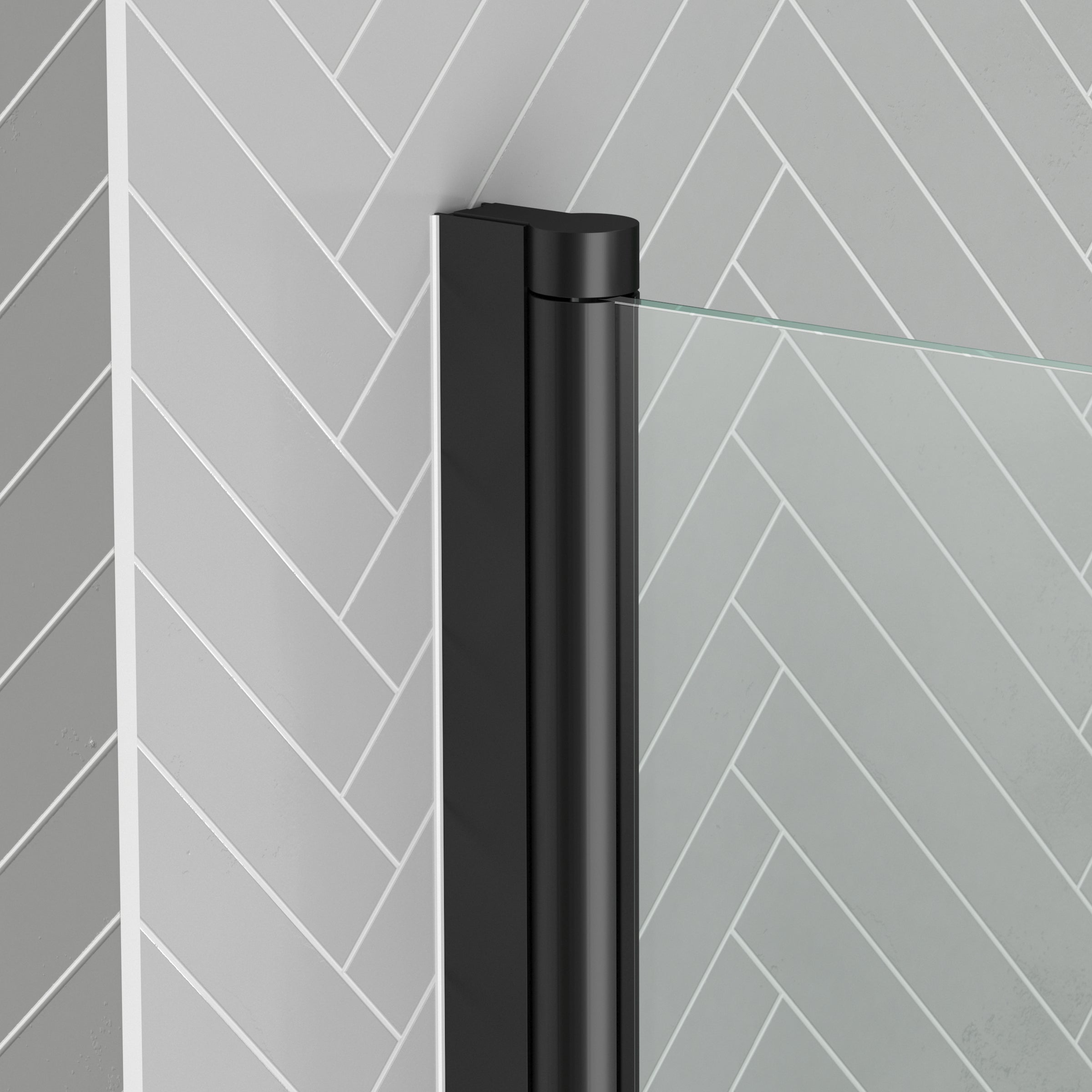 Pare baignoire Rabattable avec porte-serviette 70x120 cm - Profilé Noir Mat - Verre 4 mm - 2