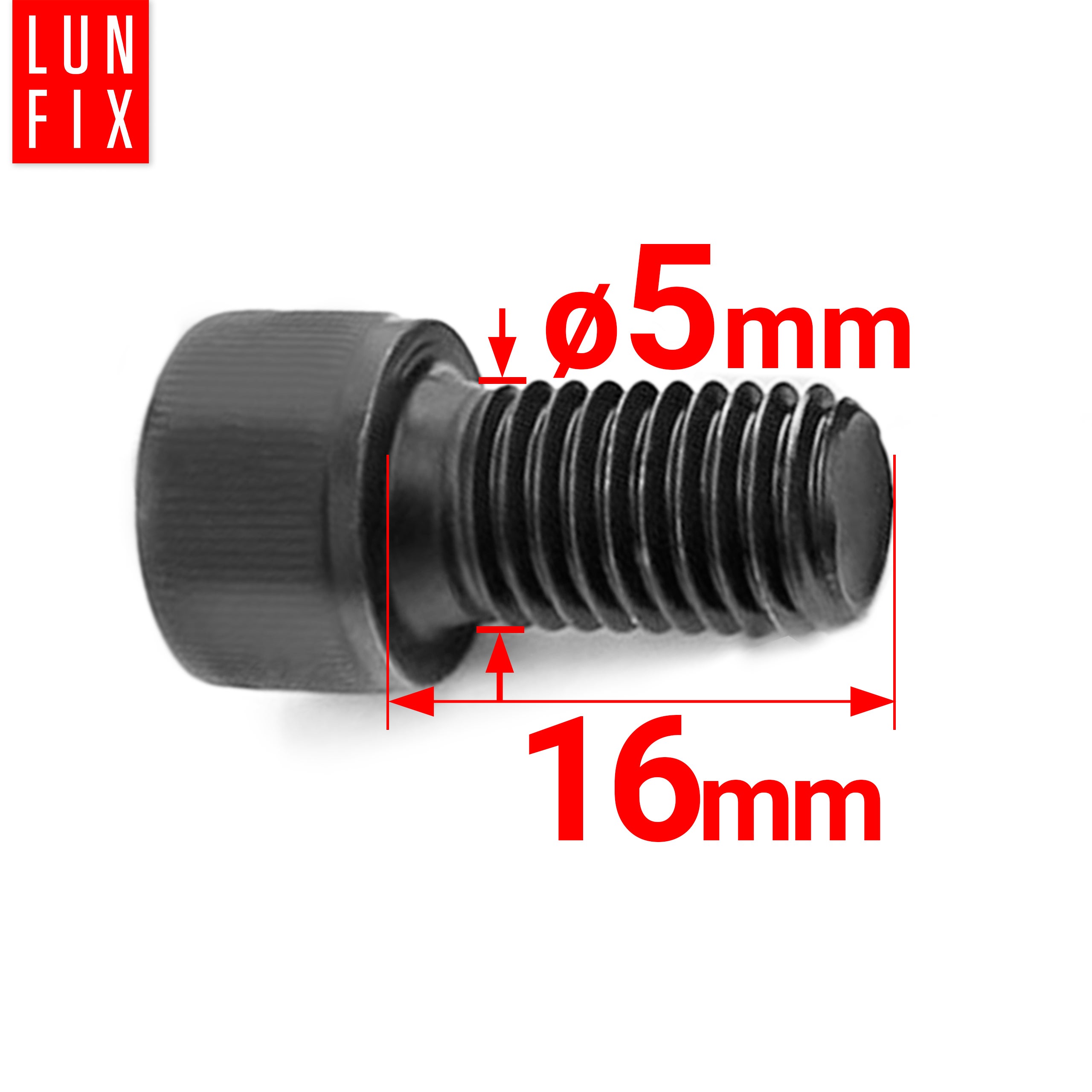 Śruba imbusowa DIN 912 czarna M5 16 mm kl. 8.8 1kg