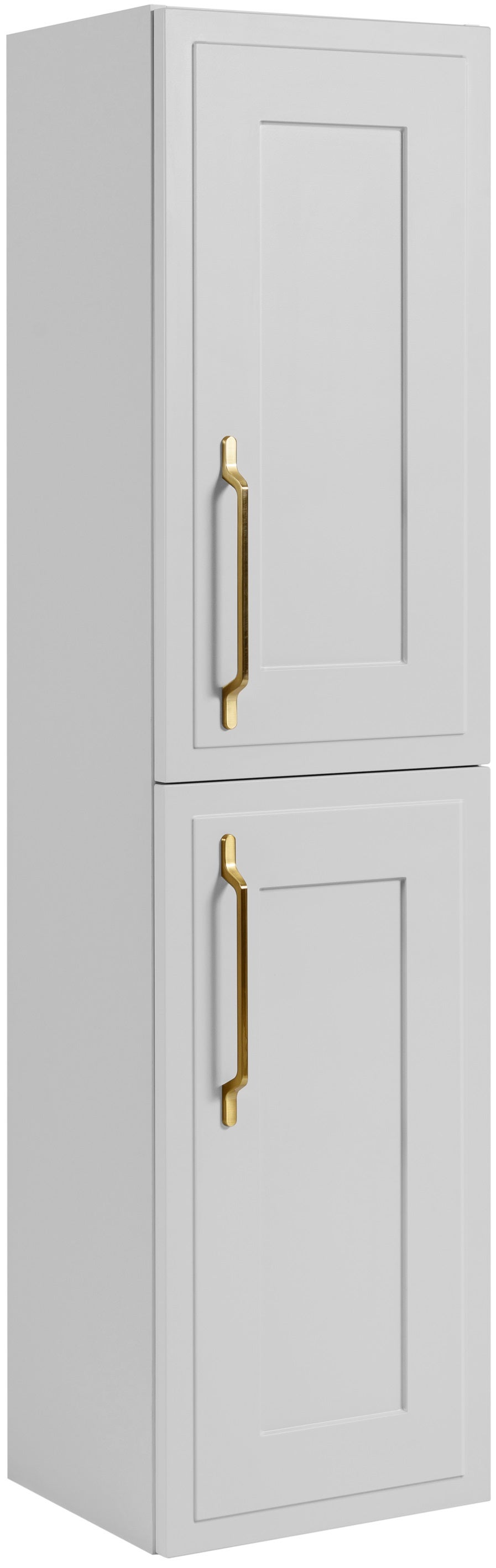 Słupek łazienkowy CLASSIC 136 cm biały złoty uchwyt frezowany front