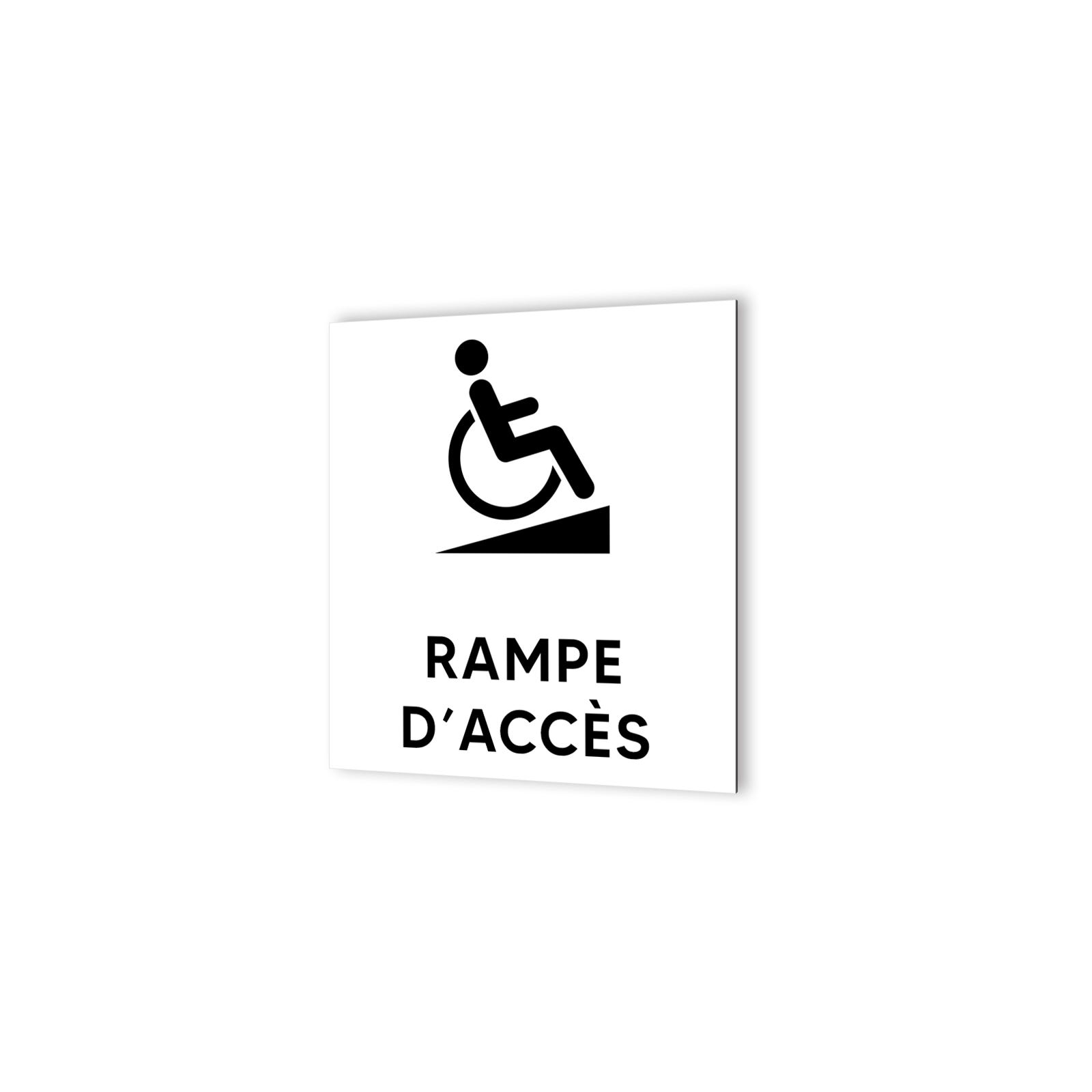 Pictogramme Rampe d'Accès PMR - Panneau signalétique Dibond blanc ...