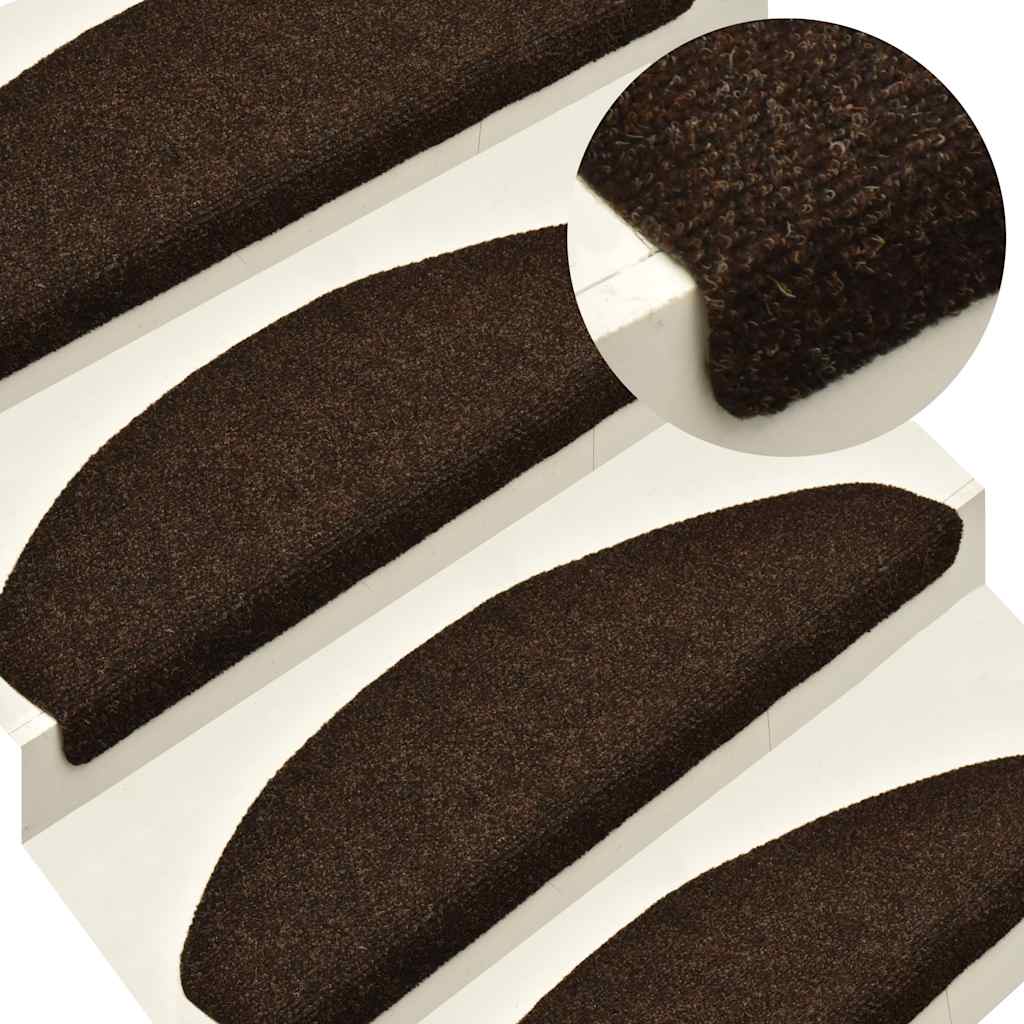 Tapis d'escalier auto-adhésifs 30 pcs marron 56x17x3 cm - 5
