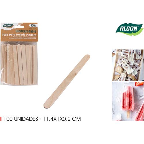 100 Bastoncini Di Legno Per Gelato E Fai-da-te – Betulla Naturale, Misura 114x9x2 Mm, Ideali Per Scuola E Hobby