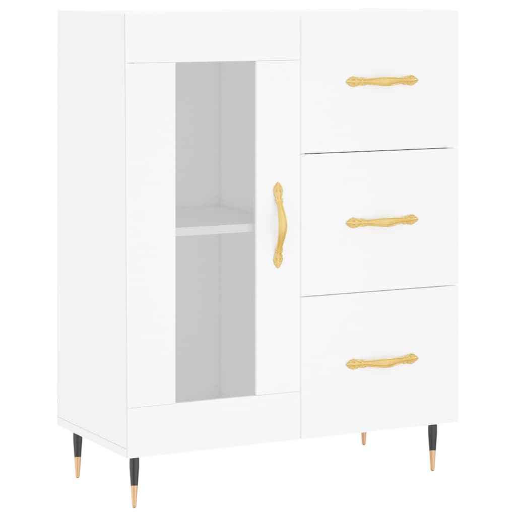 Buffet haut Blanc 69,5x34x180 cm Bois d'ingénierie - 7