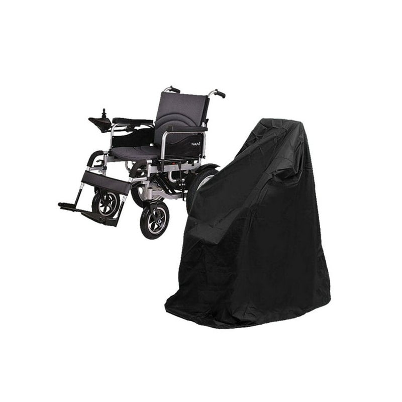 Pokrowiec wodoodporny na elektryczny wózek inwalidzki dla osób starszych, pokrowiec premium (czarny - 115 cm x 75 cm x 130 cm)