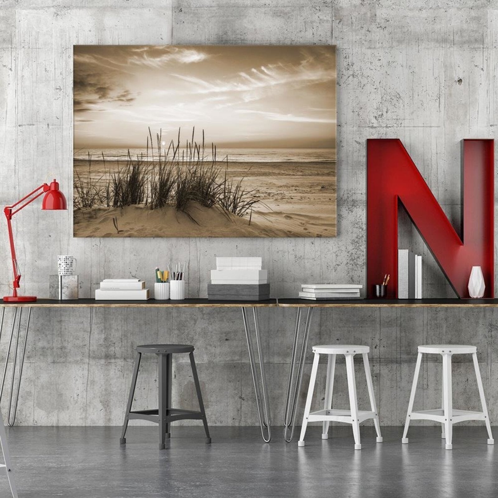 Tableau herbe sur la plage 1 - 90 x 60 cm - 3