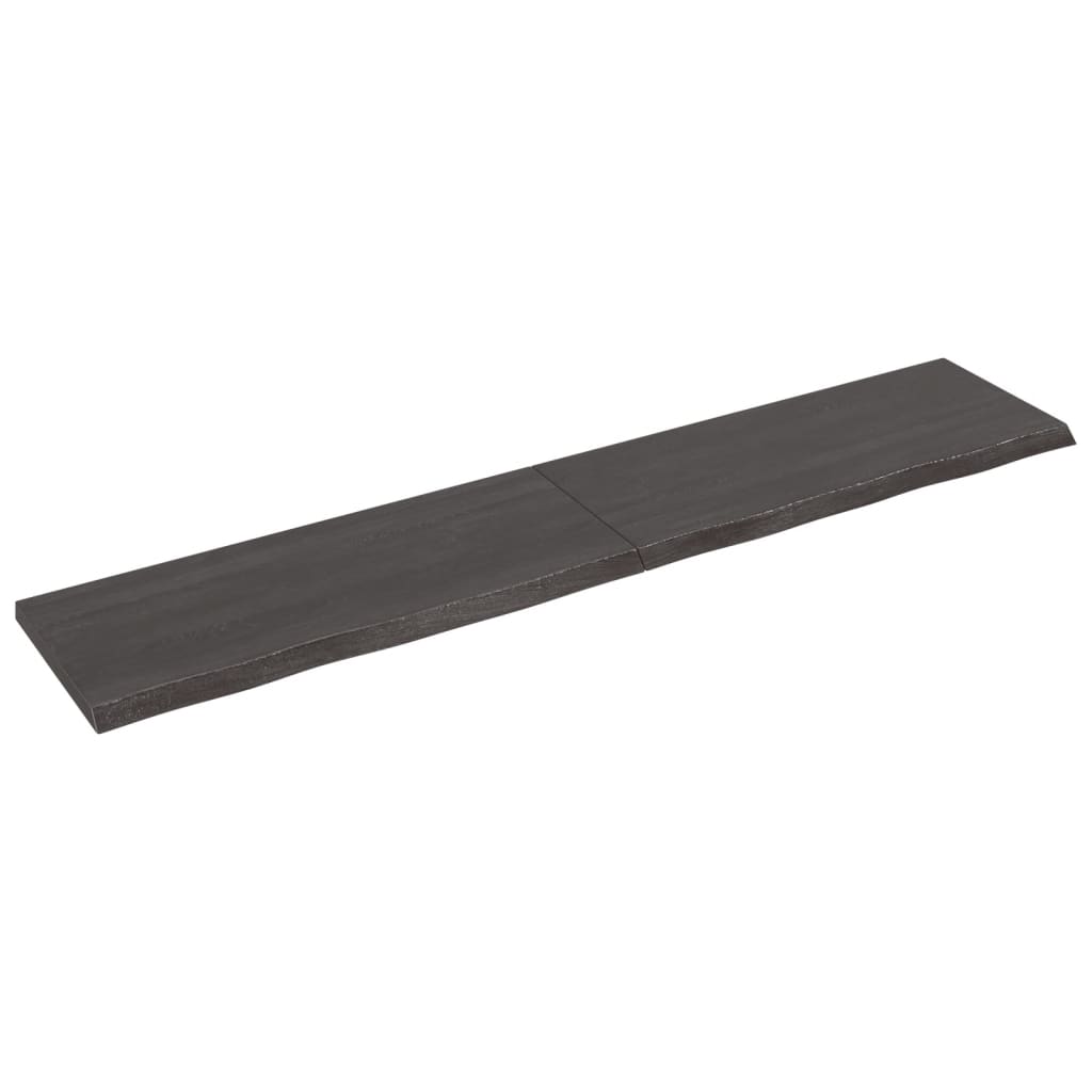 Estante de pared marrón oscuro en madera maciza de roble tratada