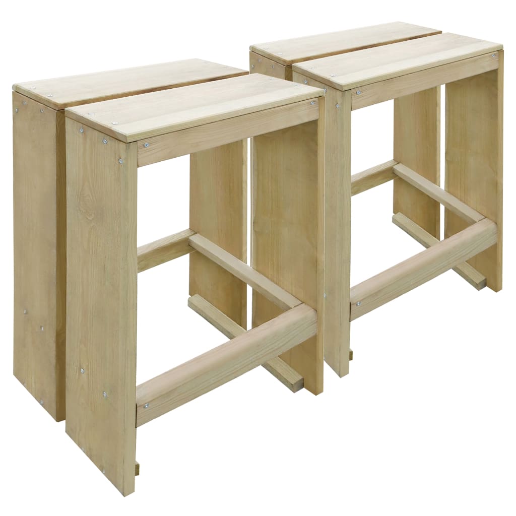 Vidaxl taburetes de jardín 2 unidades madera de pino impregnada