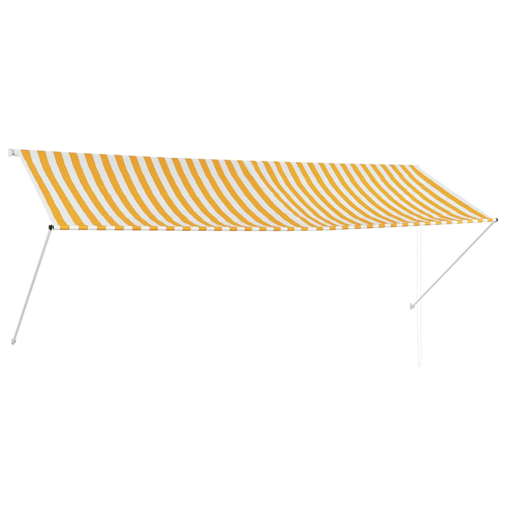 Toldo retráctil | toldo parasol | marquesina 350x150 cm amarillo y blanco cfw69577
