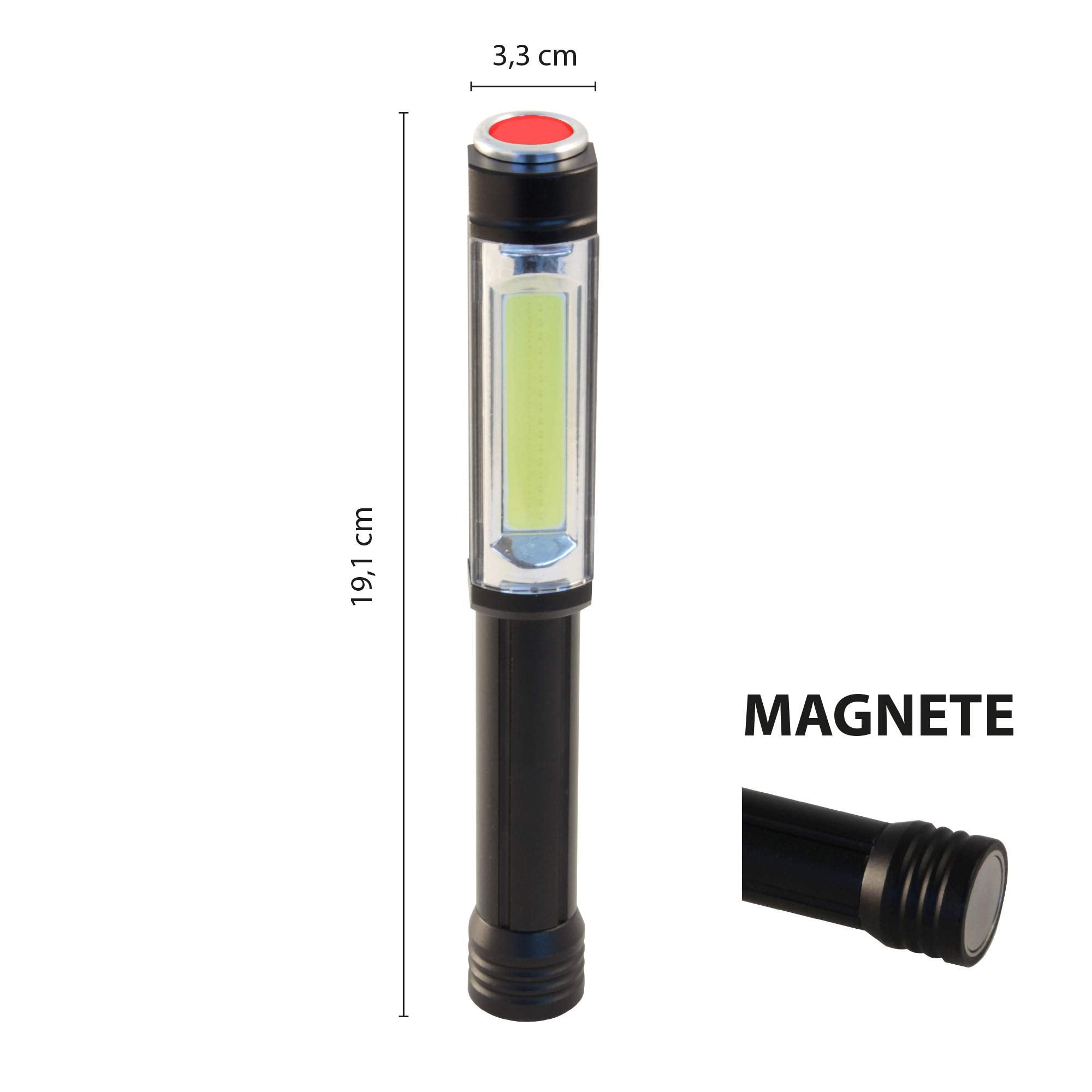 BIG DADDY: torche COB LED 3W en alu. Flash rouge. Aimant - 7
