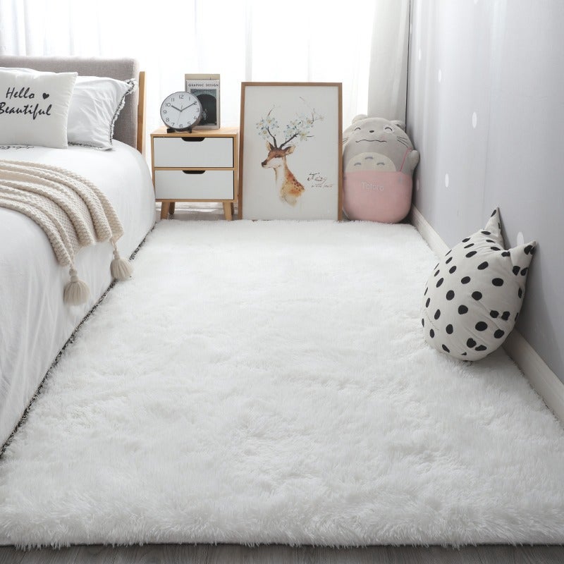 Tapis De Salon Chambre Blanc Tapis De Chambre En Daim De 180 200 Cm 