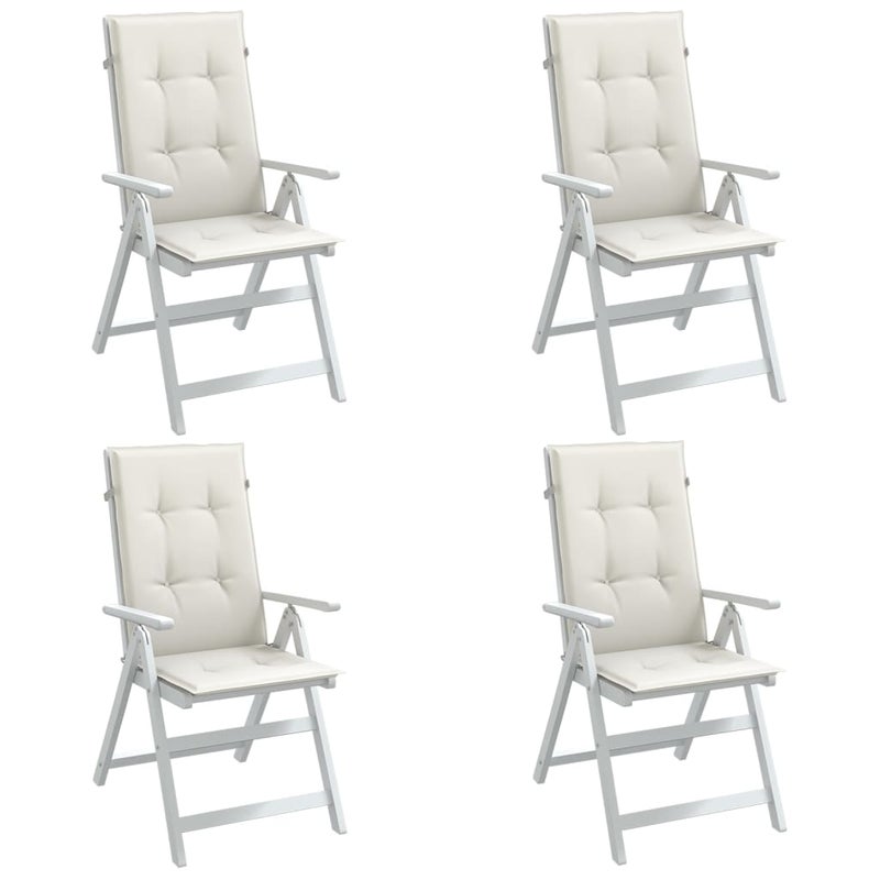 Poduszki na krzesła z wysokim oparciem, 4 szt., kremowy melanż vidaXL