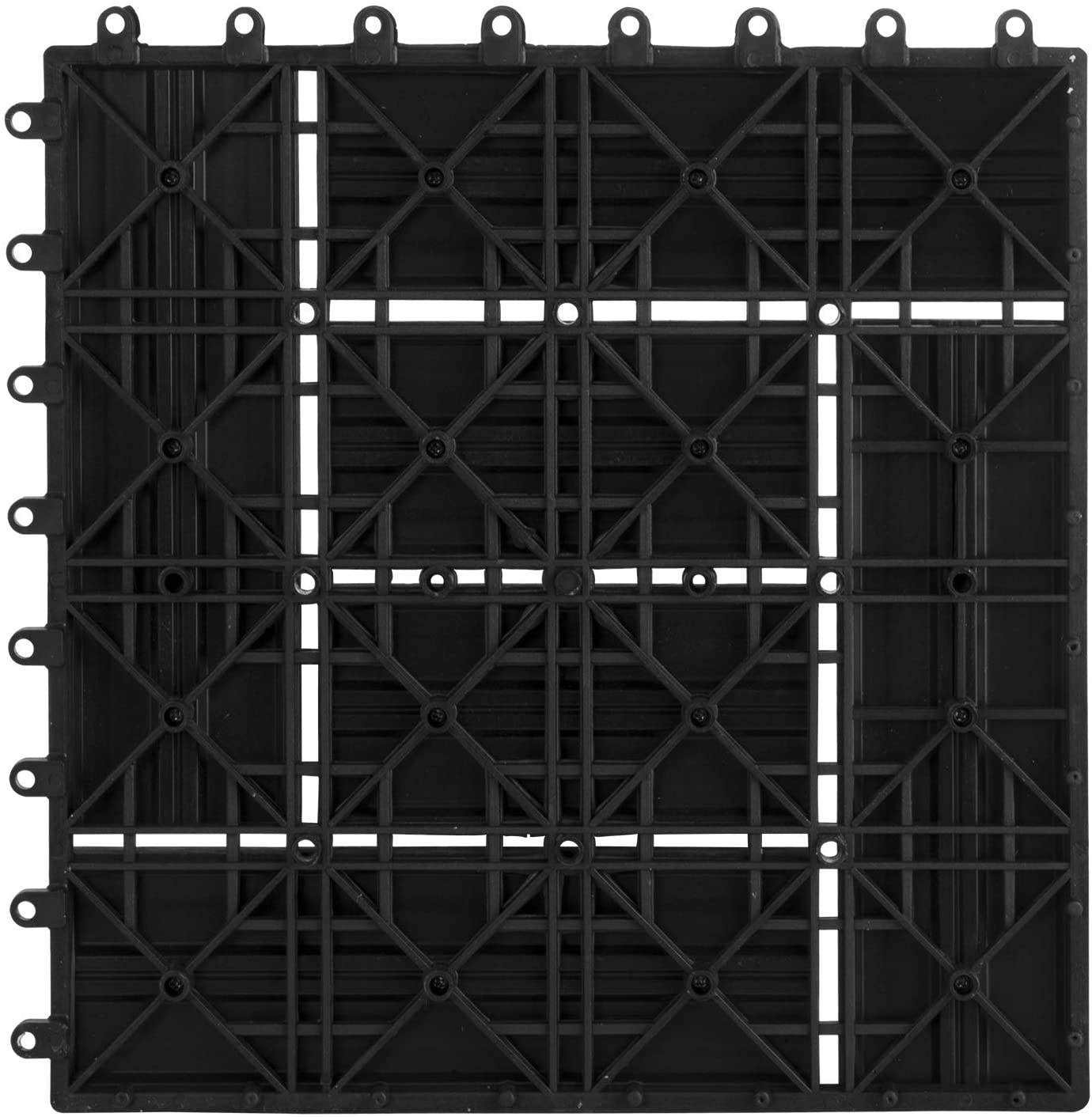 Carrelage de sol Dalle WPC 30x30cm, pour jardin terrasse extérieur fixation plug-in, Anthracite 22 pièces/2 m², WOLTU - 4