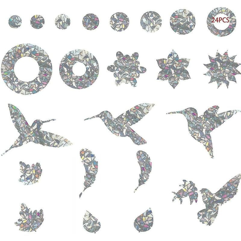 Lot De 16 Autocollants Fenêtre Motif Papillon - Protection Contre Les Oiseaux - Déco Verre & Balcon PVC 22x30 Cm