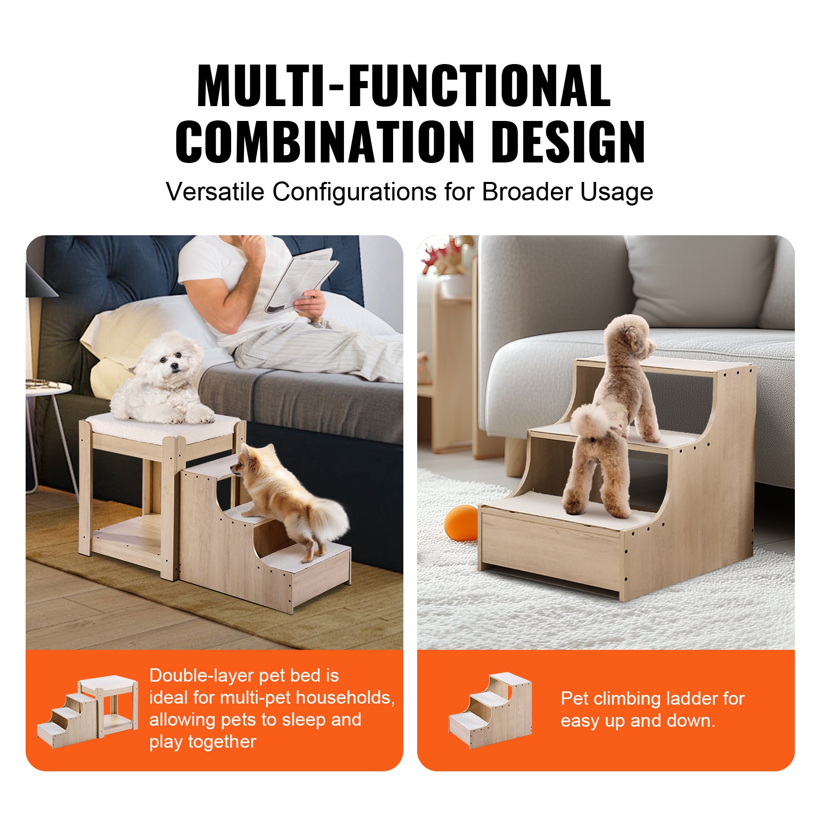 VEVOR Canapé pour animaux de compagnie chien taille moyenne canapé-lit cuir 50kg