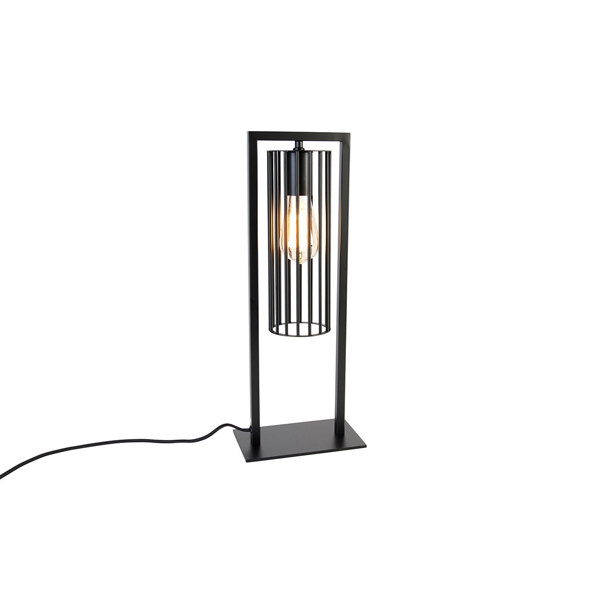 Qazqa nowoczesny lampa stołowa inteligentny - Balenco Wazo - czarny, żarówkami LED 4.9w, e27, ściemnialny, 50cm, IP20