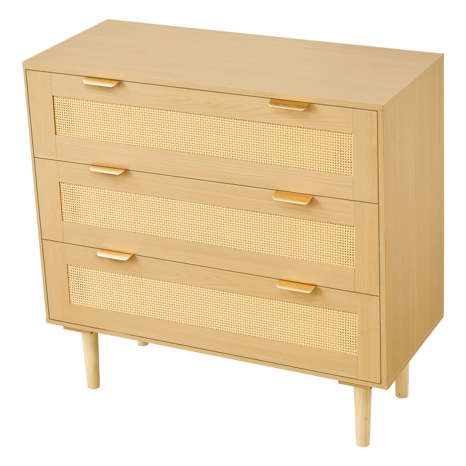 Commode VEVOR 3 tiroirs, meuble rangement avec poignées en métal et pieds, organisateur vêtements et rangement bohème, armoire pour chambre à coucher - 9