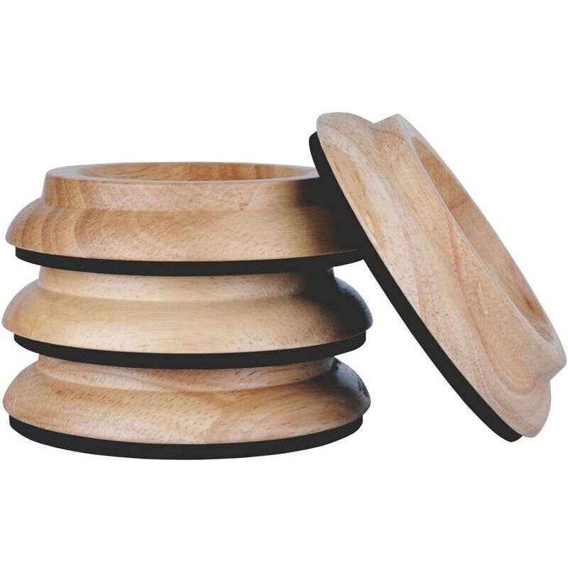 Set de 4 cupe din lemn masiv - Protecții pentru picioare de mobilă din stejar natural 4buc