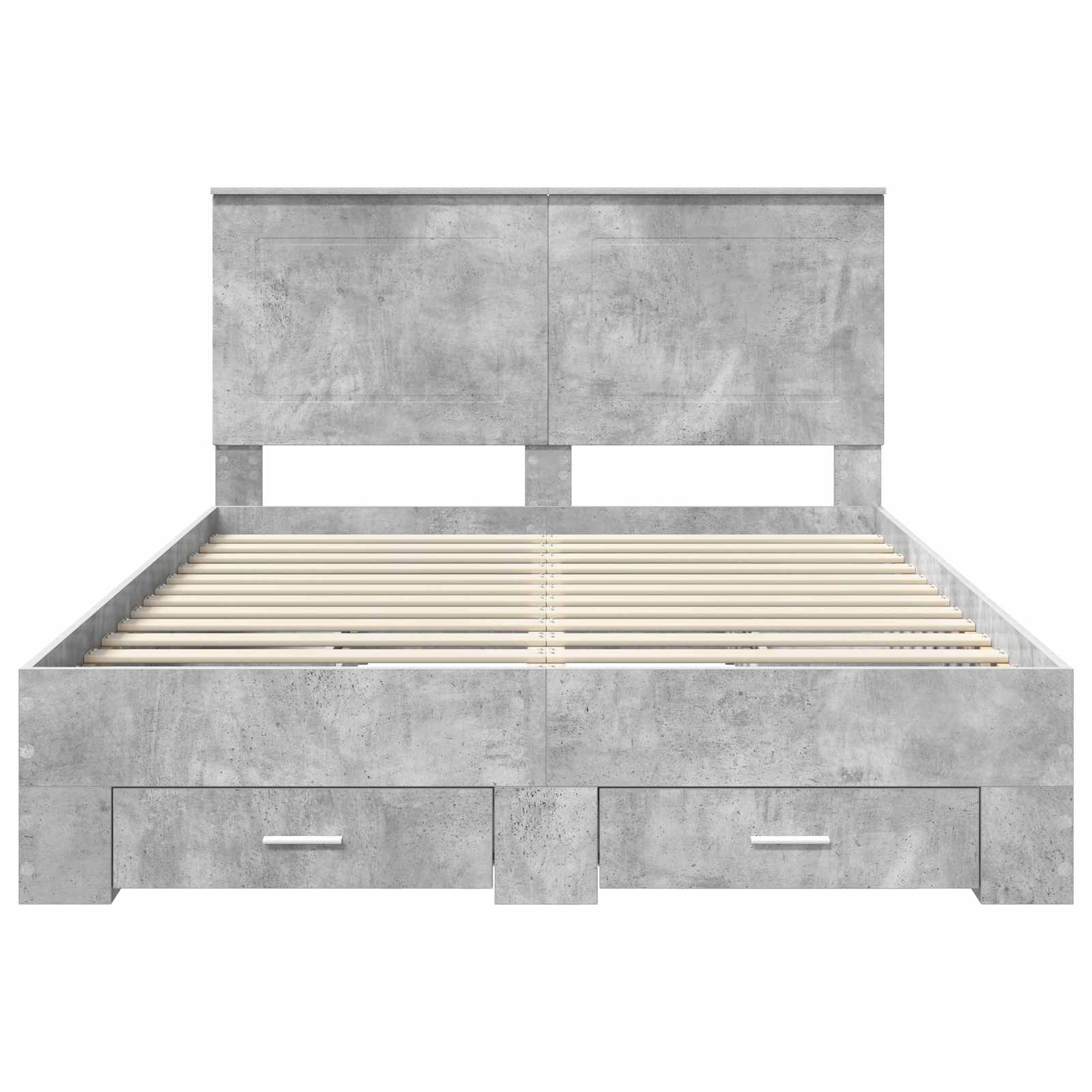 Cadre de lit gris béton 140 x 190 cm en panneau de bois - 8