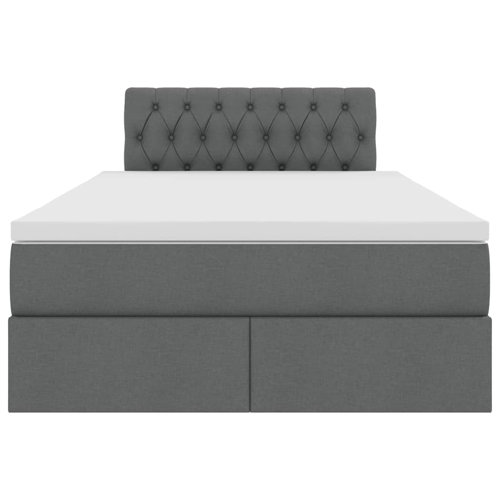 Lit avec rangement et matelas, gris foncé, 120 x 200 cm, velours - 7