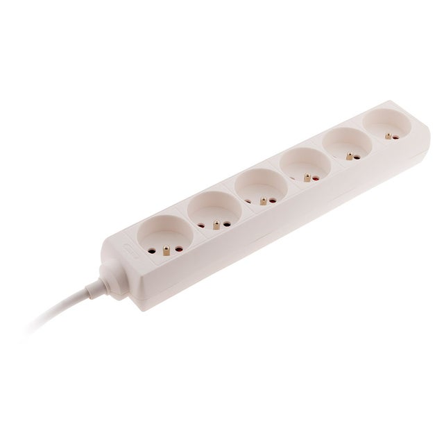 Bloc multiprise 6 prises 2P+T 16A blanc - Zenitech
