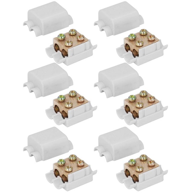 6Pcs T Type Connecteur Séparateur de Fil Haute Puissance 3 Voies Prise Ligne Boîte de Jonction pour Fil Électrique de 2,5 à 16 mm²