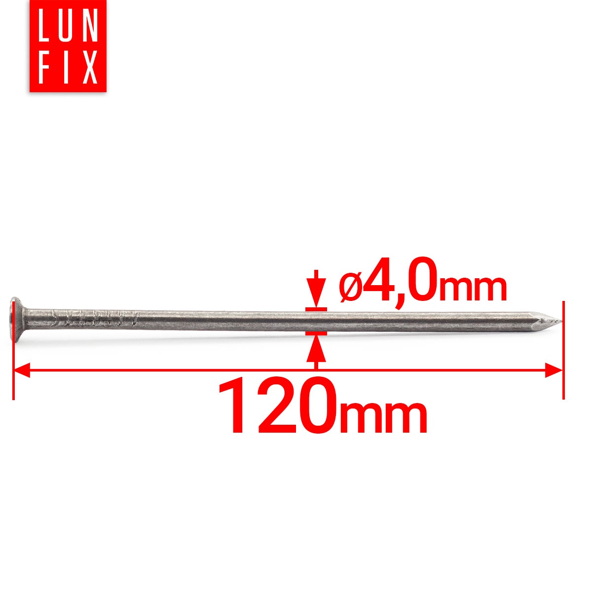 Gwoździe budowlane 4x120 mm 5kg ok. 400szt. - 2