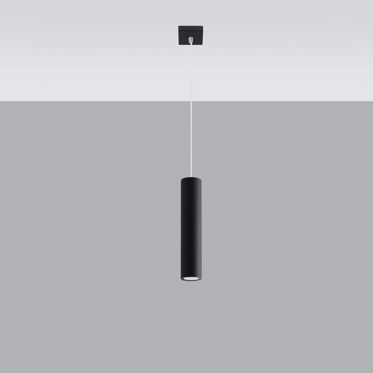Lampa wisząca TORIS 1 czarny LED 4000K - 8x8x100cm Sollux