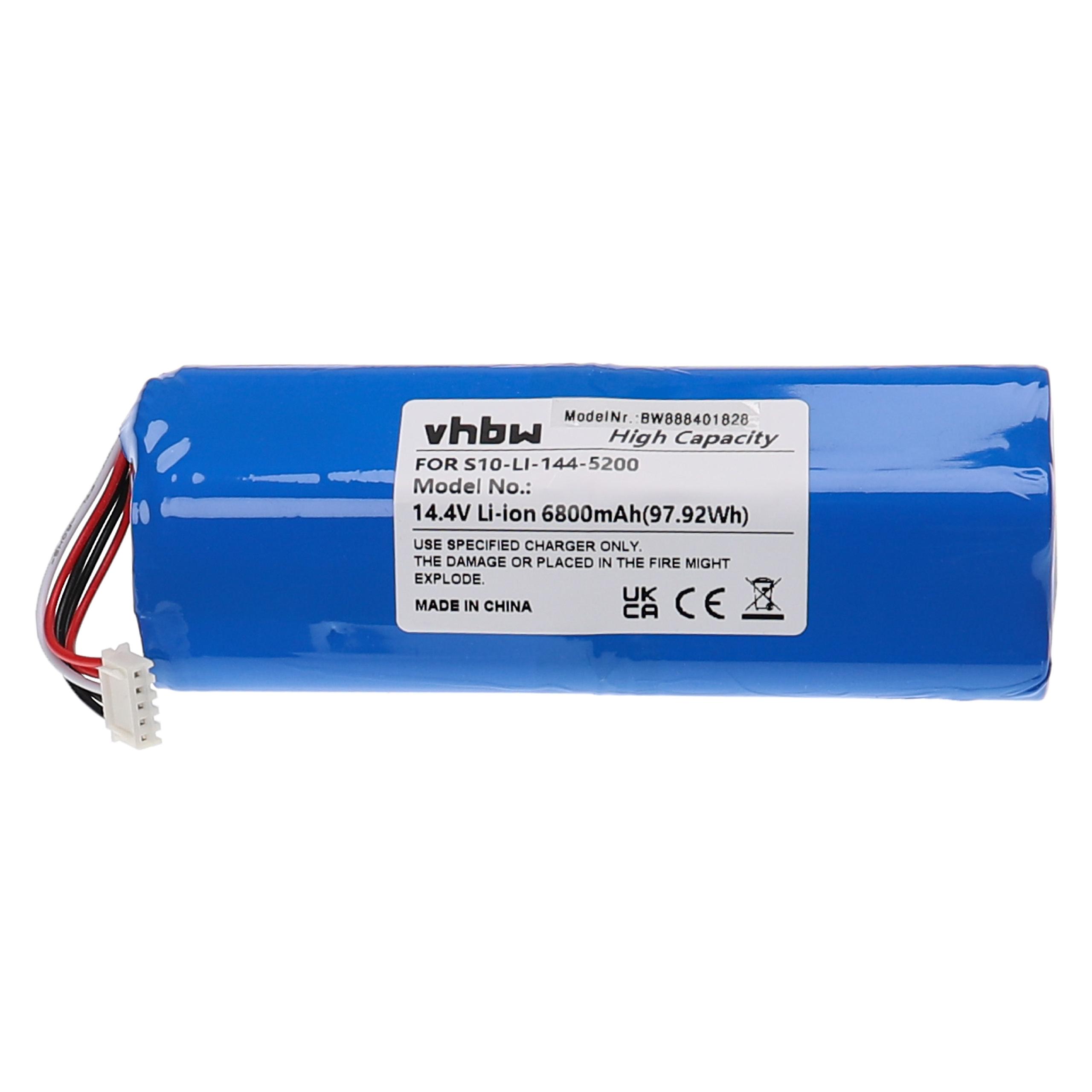 vhbw batteria sostituisce Ecovacs S10 Li 144 6800, S10 Li 144 5200, 201 1913 4200, 201 1913 4201 per aspirapolvere home cleaner (6800mAh, 14,4V