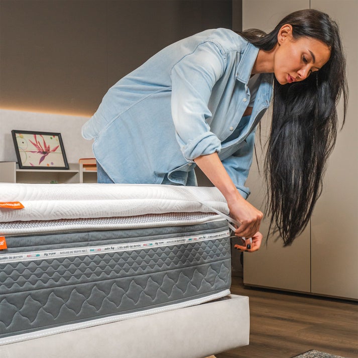 Topper Memory Foam 160x200 - épaisseur 5 cm, a 9 zones différenciées, déhoussable | TopperOne H5 - 3