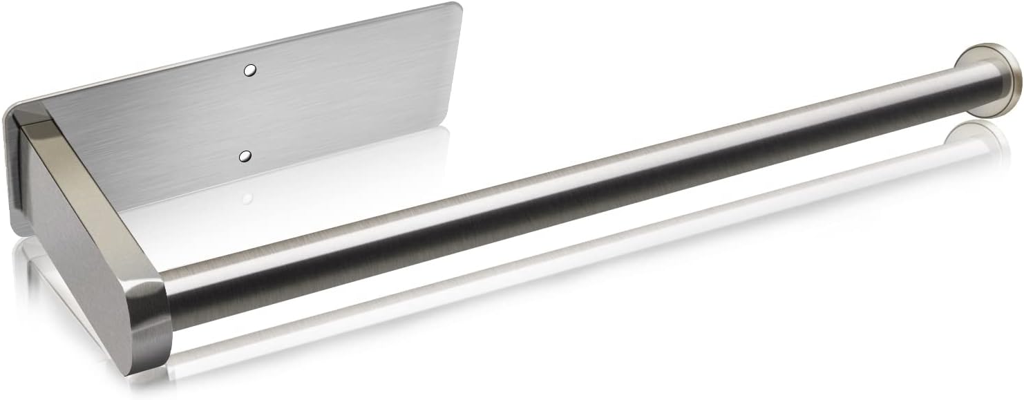 Uchwyt na ręczniki papierowe, uchwyt na ręczniki papierowe ze stali nierdzewnej, bez wiercenia, samoprzylepny dozownik ręczników papierowych, montaż ś