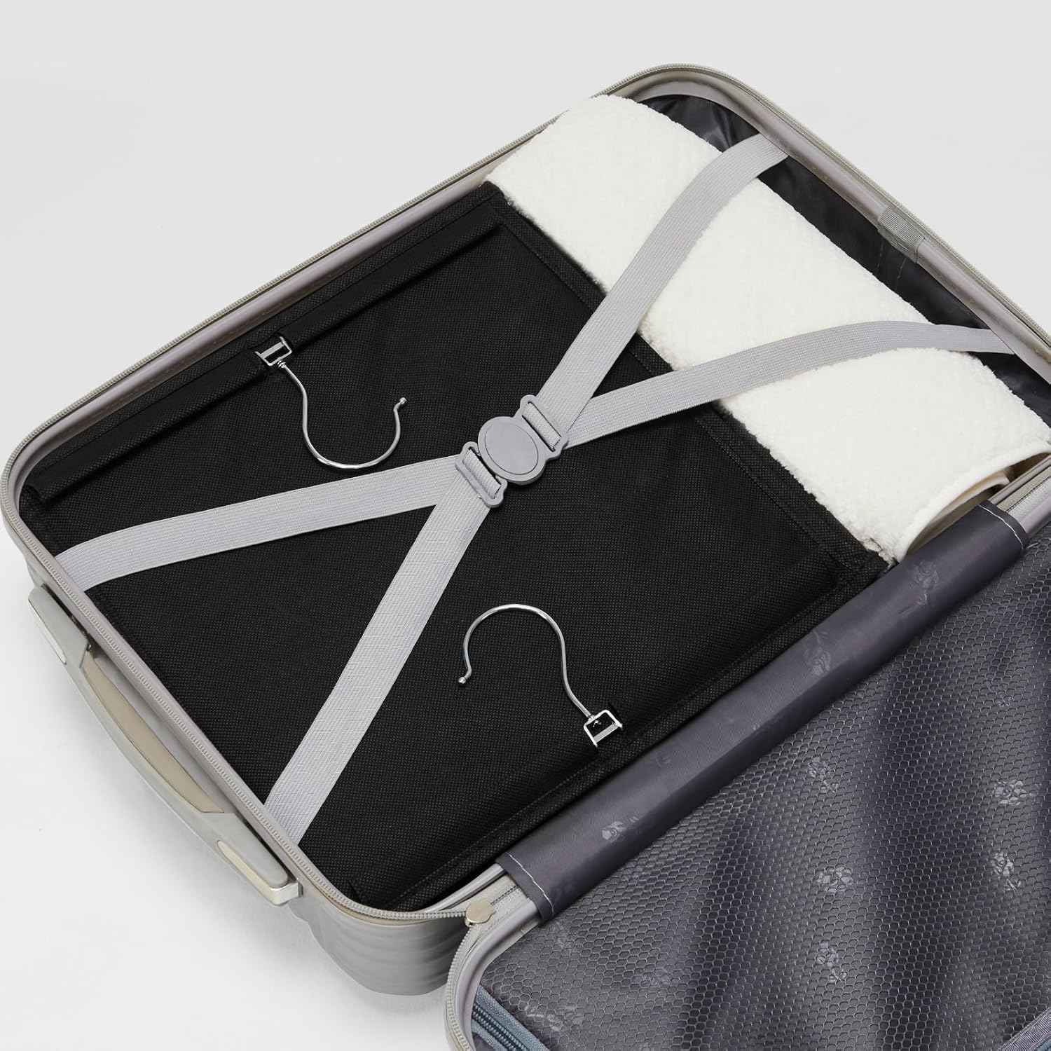 1pc Organizador de armário suspenso lavável multicamadas com gavetas, saco de tecido para roupas, prateleiras suspensas quarto com ganchos, preto - 8