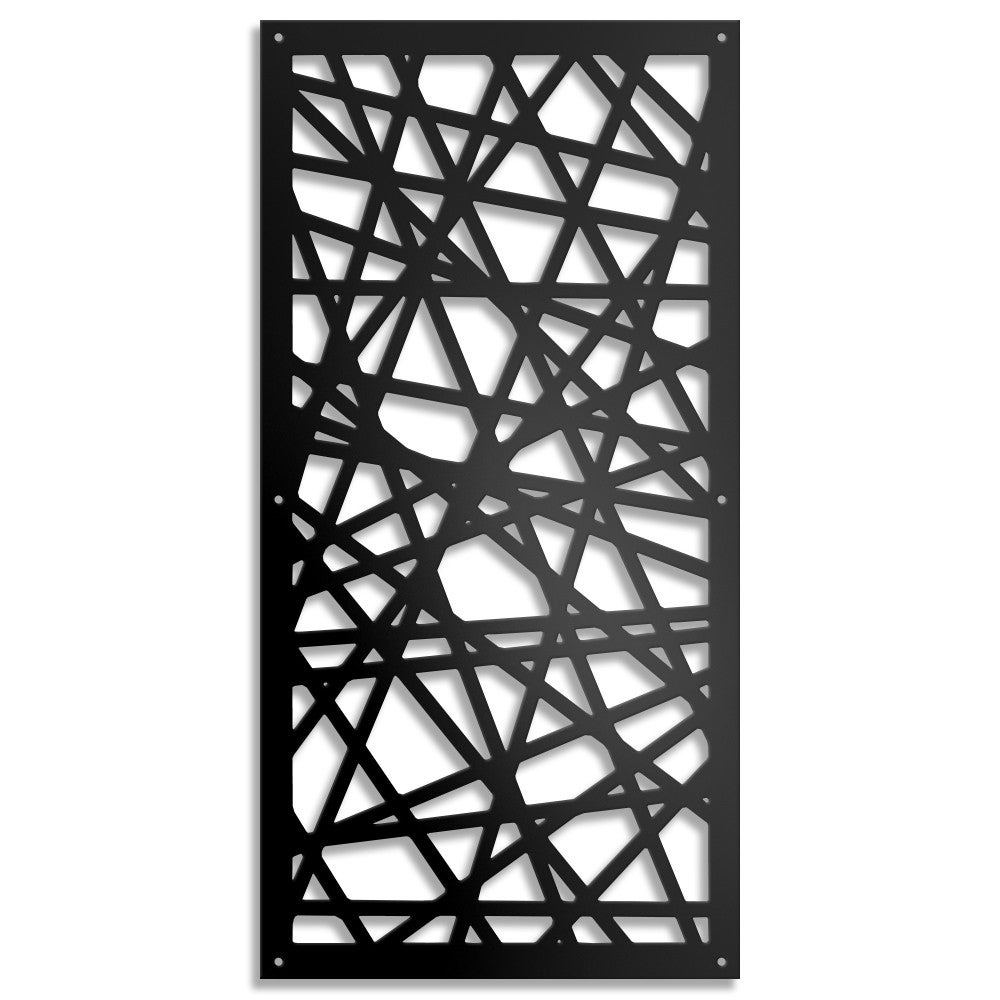 DIAGONAL MAŁY - Perforowany panel kwadratowy z PVC - DASZEK PRZECIWSŁONECZNY 98x198 cm CZARNY Grubość 1 cm