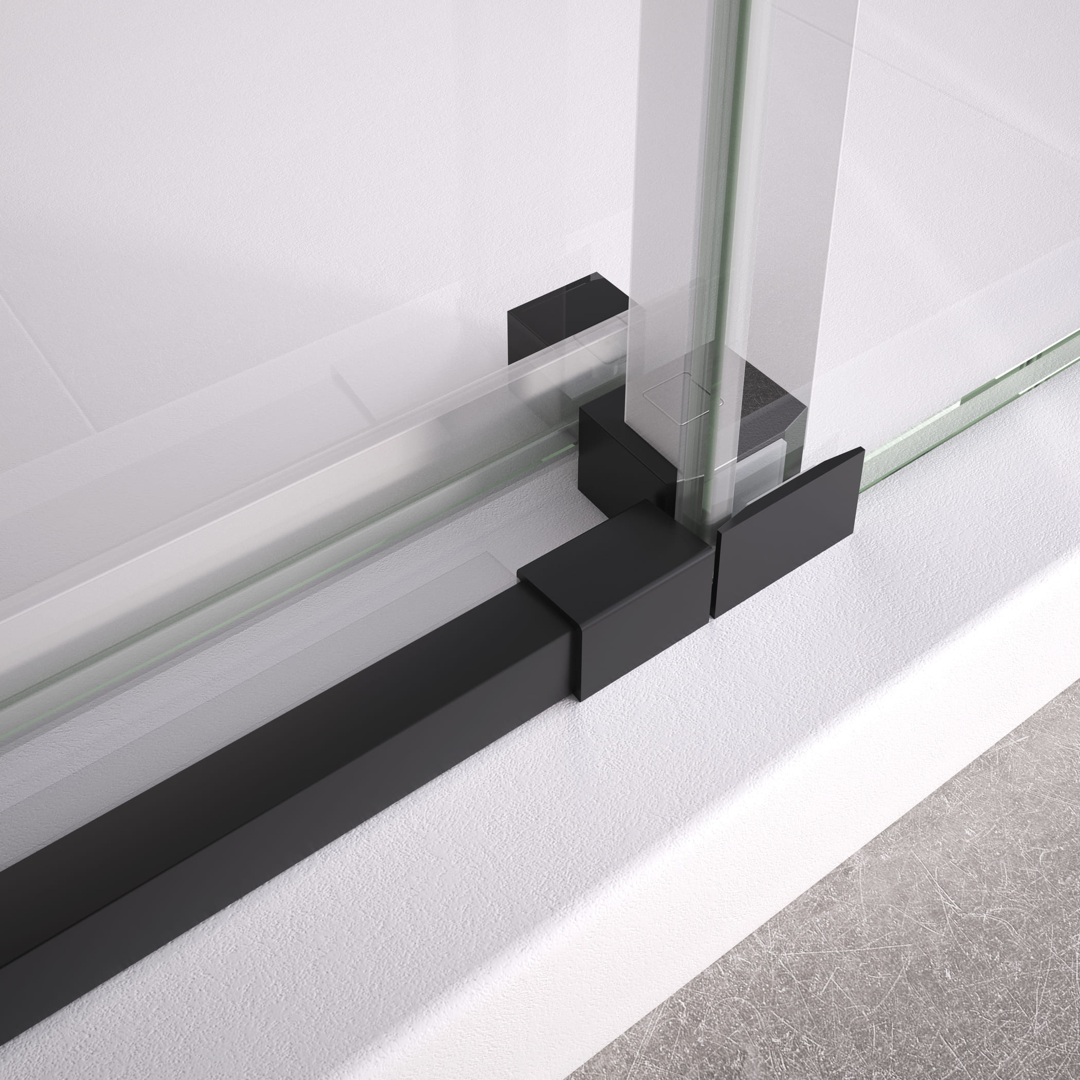 BELLOBATH - Paroi de duche angular com 2 portas deslizantes + 2 fixas - Vidro temperado - Preto - Largura adaptável 117-119 x 87-89 cm - Alto 195 cm - 3