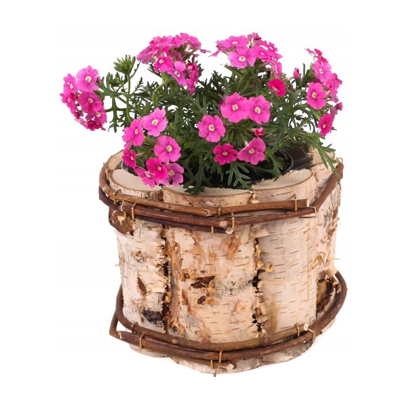 Osłonka okrągła drewniana skrzynka na kwiaty ⌀12 cm - KOTARBAU