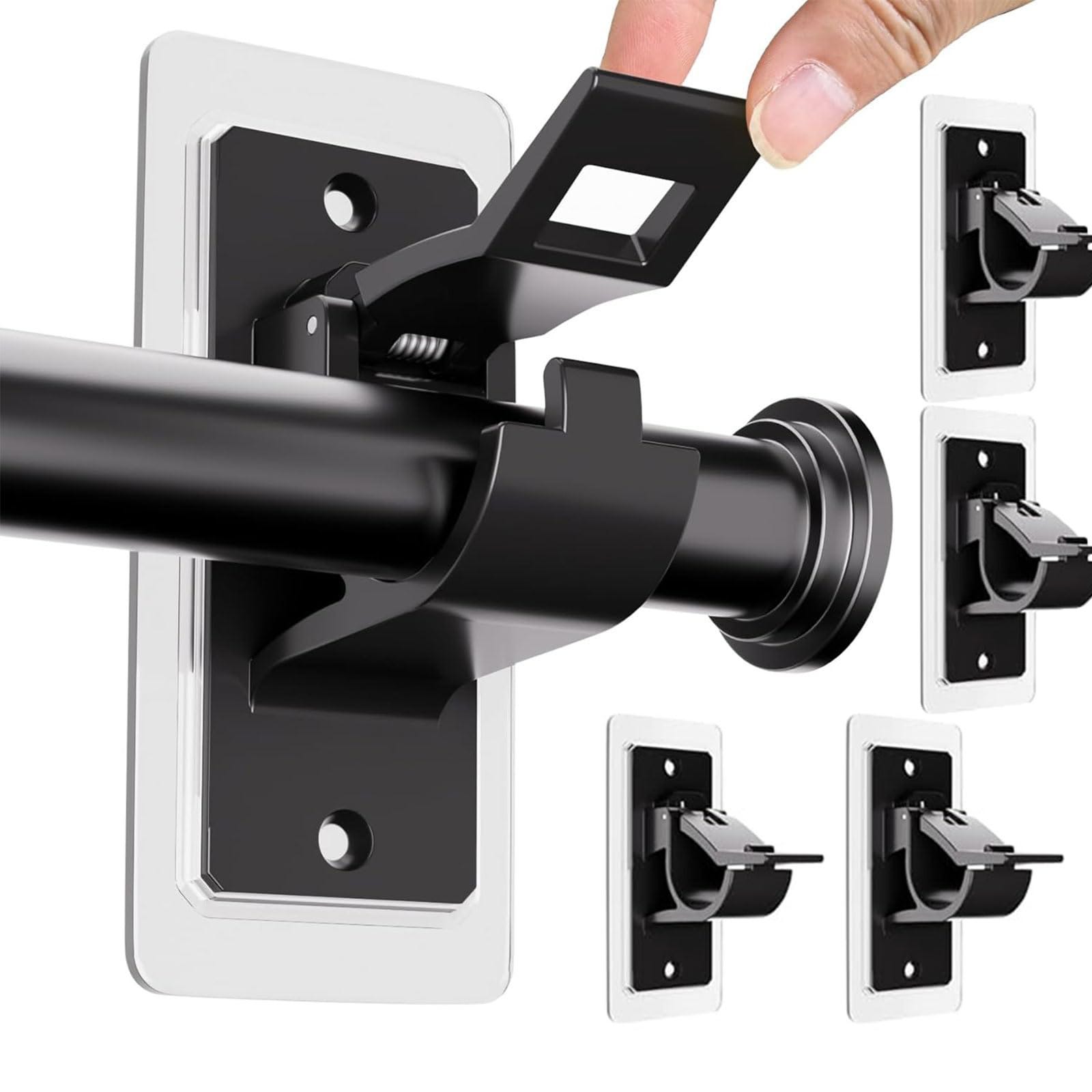 4/8/12PCS Ganci per tende Ganci autoadesivi Staffa per gancio per asta per tenda bianca per rack di stoccaggio Cucina e finestra Porta del bagno Appendiabi da parete 15 4/8/12PCS Ganci per tende Ganci autoadesivi Staffa per gancio per asta per tenda bianca per rack di stoccaggio Cucina e finestra Porta del bagno Appendiabi da parete 15