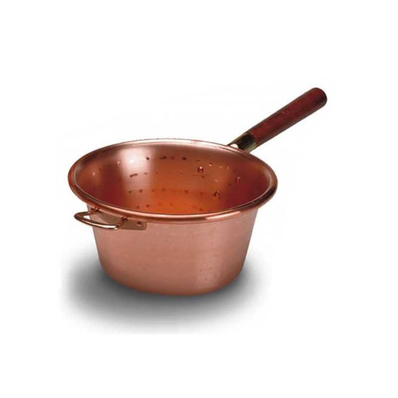 Chaudron en cuivre avec manche en bois, 24 cm de large | Leroy Merlin